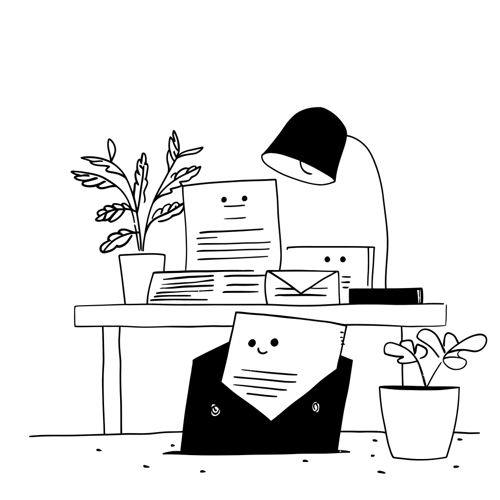 Piktografische Schwarz-Weiß-Illustration eines CRM-gestützten Lead- und Marketingprozesses in der Energiebranche